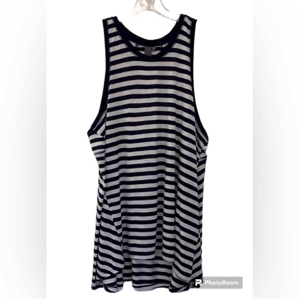 Sweaty Betty Blue & White Striped Easy Peazy Vest Tank Top Size Small